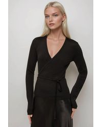 Hiccup - Soft Touch Knitted V-Neck Long Sleeve Viscose Blouse - Lyst