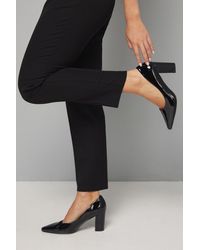 Good for the Sole - Wide Fit Exmoor Faux Patent Leather Comfort Medium Block Heel Court Shoes - Lyst