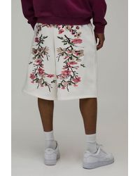 BoohooMAN - Floral Embroidered Bermuda Jort - Lyst