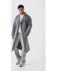 BoohooMAN - Oversized Double Breasted Trench Overcoat - Lyst