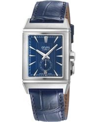 Gevril - Time Square 316L Stainless Steel Case, Dial, Handmade Italian Leather Strap - Lyst