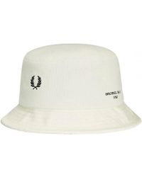 Fred Perry - Dual Branded Ecru Cord Bucket Hat - Lyst