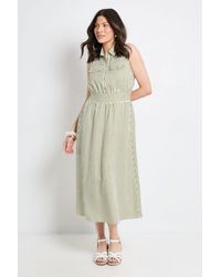 PRINCIPLES - Textured Stripe Pocket Shirt Dress - Lyst