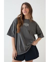DSGN Studio - Embroidered Overdyed Oversized T-Shirt - Lyst
