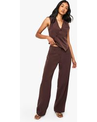 Boohoo - Woven Tailored Slim Straight Leg Trouser - Lyst