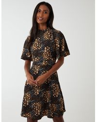 Blue Vanilla - Angel Sleeve High Neck Mini Dress - Lyst