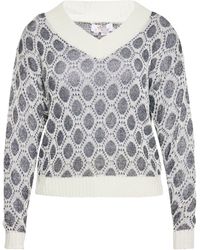 Usha - Jumper Wit + Marine - Lyst