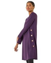Roman - Side Button Detail Stretch Swing Dress - Lyst