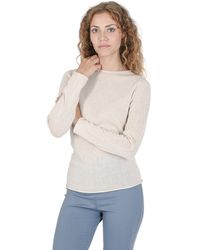 Crown of Edinburgh Cashmere - Kroon Van Edinburgh Kasjmier Natuurlijke Kasjmier Trui Met Ronde Hals Voor Dames - Lyst