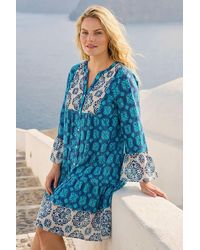 Roman - Curve Contrast Print V-Neck Midi Dress - Lyst
