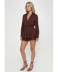 Boohoo - Textured Ruched Frill Skirt Mini Dress - Lyst