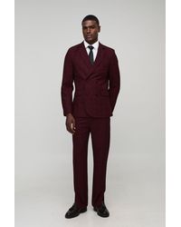 BoohooMAN - Window Plaid Double Breasted Slim Fit Blazer - Lyst
