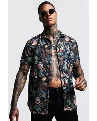 BoohooMAN - Dragon Print Regular Fit Short Sleeve Shirt - Lyst