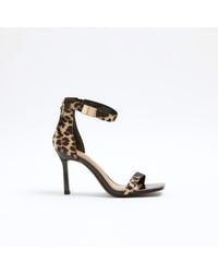 River Island - Sandals Wide Fit Heeled Material_Pu - Lyst