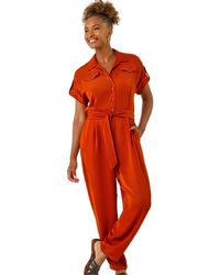 Roman - Utility Buttoned Jumpsuit - Lyst