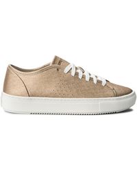 Le Coq Sportif - Jane Metallic Trainers Leather - Lyst