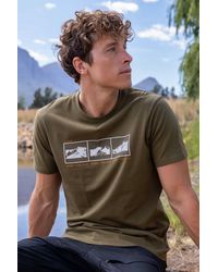 Mountain Warehouse - '3 Peaks' Printed Tee Cotton Breathable Casual T-Shirt - Lyst