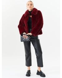 Gini London - Kurze Jacke Aus Kunstfell Mit Reißverschluss - Lyst