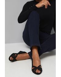 Good for the Sole - Wide Fit Millie Faux Suede Comfort Low Wedge Peeptoe Court Shoes - Lyst