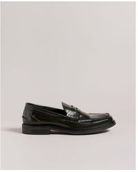 Ted Baker - Brynner Polished Leather Saddle Loafer, Block - Lyst