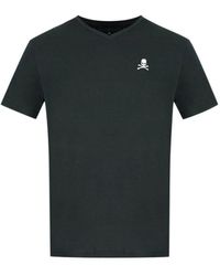 Philipp Plein - Skull And Crossbones Logo Underwear V-Neck T-Shirt Cotton - Lyst