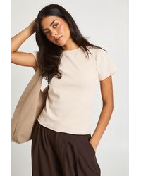 Boohoo - Rib Double Layer Racer Cap Sleeve Top - Lyst