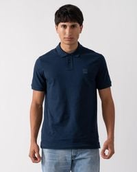 BOSS - Boss Passenger Stretch-Cotton Slim-Fit Polo Shirt With Logo Patch Colour: Open 464, Size: S - Lyst