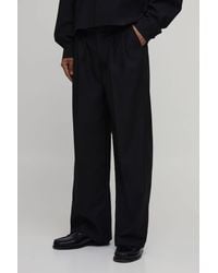 BoohooMAN - Pleat Front Wide Leg Suit Trousers - Lyst