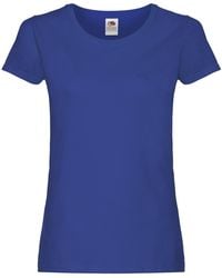 Fruit Of The Loom - Ladies T-Shirt (Royal) Cotton - Lyst