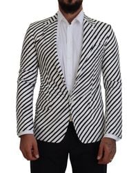 Dolce & Gabbana - Striped Slim Fit Jacket Blazer - Lyst