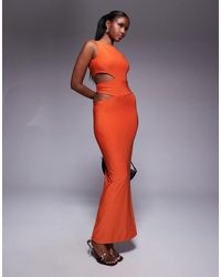 Missy Empire - Double Sculpted Slinky Side Cut Out Maxi Dress - Lyst