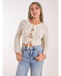 Pink Vanilla - Tie Front Crochet Top - Lyst