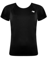 New Balance - Short Sleeve Round Neck Core Run T-Shirt Wt93868 Bk - Lyst