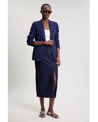 Karen Millen - Tailored Satin Pencil Midi Skirt - Lyst
