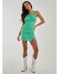 Pink Vanilla - Floral Ditsy High Neck Mini Dress - Lyst