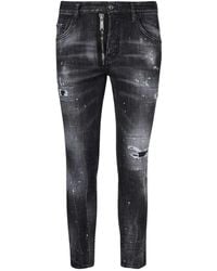 DSquared² - Skater Jean Faded Denim Pants Cotton - Lyst