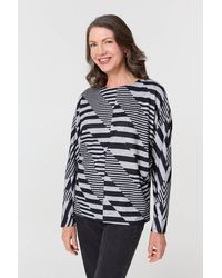 Izabel London - Geo Print Long Batwing Sleeve Top - Lyst