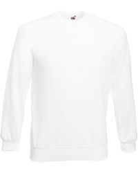Fruit Of The Loom - Raglan Mouwen Belcoro® Sweatshirt (wit) - Lyst