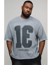 BoohooMAN - Plus Oversized Spray Wash Waffle T-Shirt - Lyst