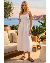 Roman - Crochet Strappy Midi Dress - Lyst