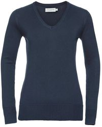 Russell - Cotton Acrylic V-Neck Sweater - Lyst