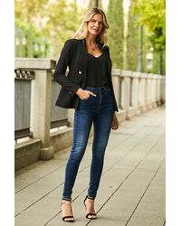 Sosandar - Grace Dark Skinny Jeans - Lyst