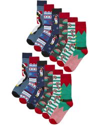 Sock Snob - 12 Pair Multipack Novelty Christmas Design Socks - Lyst