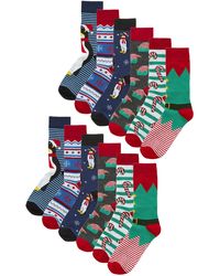 Sock Snob - 12 Pair Multipack Novelty Christmas Design Socks - Lyst