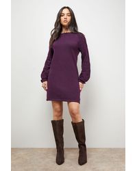 Oasis - Slash Neck Sleeve Detail Jumper Dress - Lyst