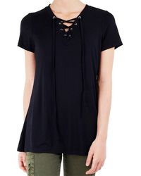 Brave Soul - Nicci T Shirts Short Sleeve Tops Drawstring Plain Blouse Tee - Lyst