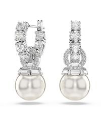 Swarovski - 'Matrix Pearl' Base Metal Drop Earrings - Lyst