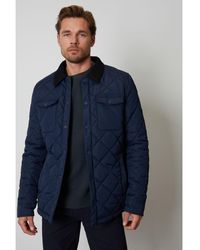 Threadbare - Showerproof Quilted Microfleece Lined Collared Jacket - Lyst
