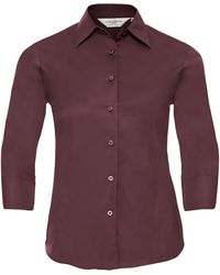 Russell - Collection Ladies/ 3/4 Sleeve Easy Care Fitted Shirt (Port) - Lyst