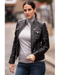 Monom - 'Elena' Leather Fashion Biker Jacket - Lyst